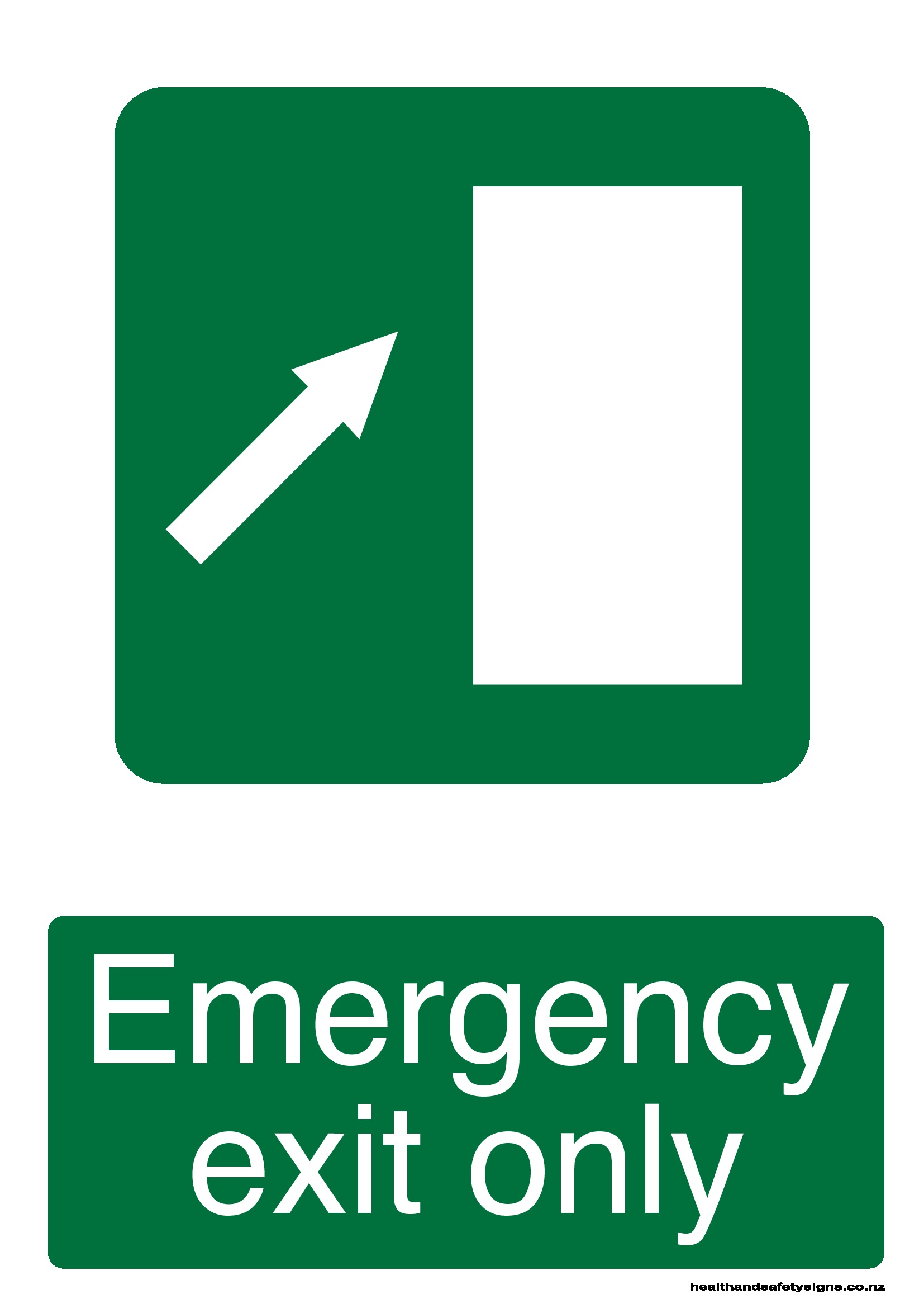 Emergency exit only right top green