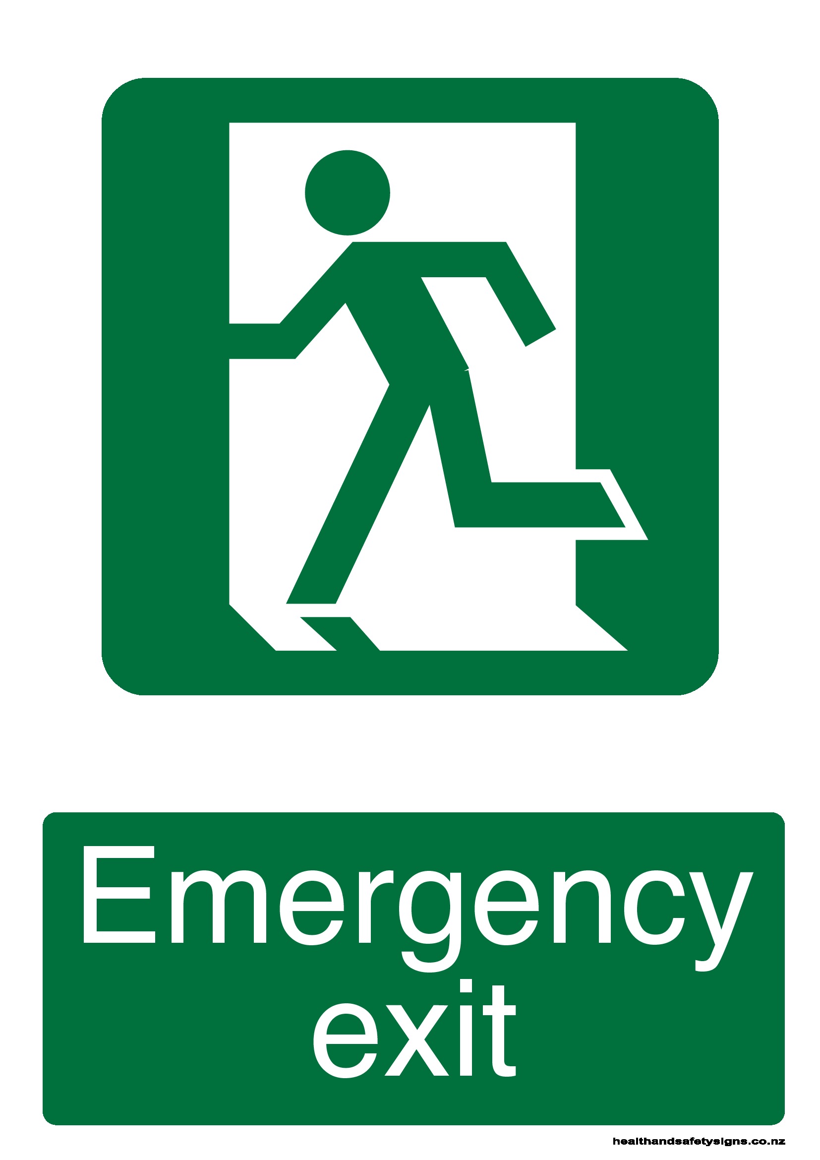 Emergency exit run left green